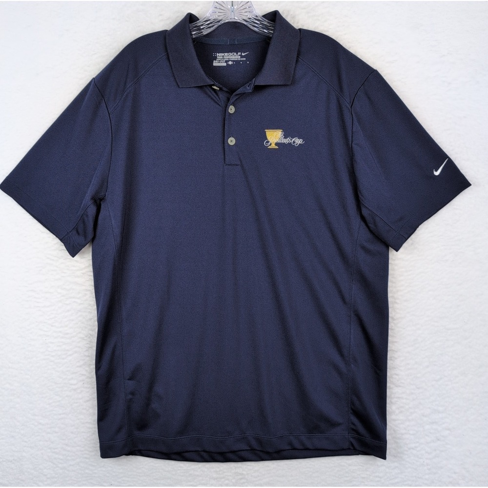 NIKE GOLF Polo Shirt Logo Golf Tour Performance Dri Fit Presidents Cup PGA Large